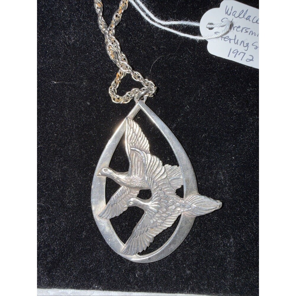 Wallace Silversmith Sterling Silver Peace ON Earth Necklace 1972 … Upcycled